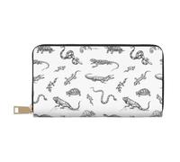 VOSERY Portefeuille Femme Cuir Bifold Multi Card Wallet, Lézard Serpent Tortue Crocodile Femmes Portefeuilles Long Portefeuille