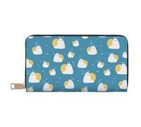 VOSERY Portefeuille Femme Cuir Bifold Multi Card Wallet, Mignon Escargot Imprimé Bleu Portefeuilles Femmes Portefeuilles Long Sac à main