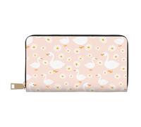 VOSERY Portefeuille Femme Cuir Deux Volets Multi Card Wallet, Daisy Cute Duck Pink Portefeuilles Femmes Portefeuilles Long Sac à main