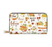 VOSERY Portefeuille Femme Cuir Deux Volets Multi Card Wallet, Hello Fall Autumn Is Here Portefeuilles Femmes Portefeuilles Long Sac à main
