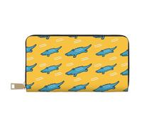 VOSERY Portefeuille Femmes Cuir Bifold Multi Card Wallet, Cartoon Cute Crocodile Jaune Portefeuilles Femmes Portefeuilles Long Sac à main