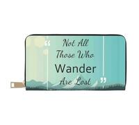 VOSERY Portefeuille pour femme, portefeuille en cuir à deux volets, portefeuille multi-cartes, « Not All Those Who Wander Are Lost1 »