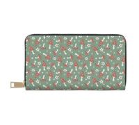VOSERY Portefeuille pour femme, portefeuille en cuir à deux volets, portefeuille pour cartes multiples, rétro, hippie, champignon, portefeuille long pour femme