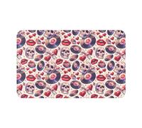 VOSERY Record Rock Tapis de salle de bain doux, absorbant, antidérapant, lavable en machine, 76,2 x 50,8 cm