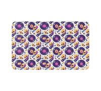 VOSERY Record Rock Tapis de salle de bain doux, absorbant, antidérapant, lavable en machine, 76,2 x 50,8 cm