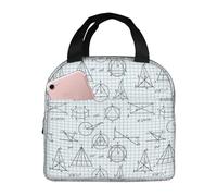 VOSERY Sac à déjeuner isotherme pour homme et femme - Imprimé équation mathématique - Sac isotherme - Étanche - Réutilisable - Grande capacité - Pour le travail, le bureau, le pique-nique, les voyages