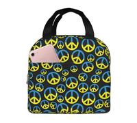 VOSERY Sac à déjeuner isotherme pour homme et femme - Motif drapeau de la paix - Étanche - Réutilisable - Grande capacité - Pour le travail, le bureau, le pique-nique, les voyages