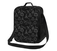 VOSERY Sac à déjeuner isotherme pour homme et femme, sac fourre-tout réutilisable pour le travail, les voyages, l'équation mathématique, noir, grande capacité