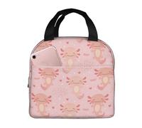 VOSERY Sac à déjeuner, sac à déjeuner isotherme pour femmes, hommes et adultes, sac à déjeuner isotherme rose salamandre mignon, étanche, réutilisable, grande capacité pour le travail, le bureau, le