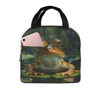 VOSERY Sac à déjeuner, sac à déjeuner pour femme et homme adulte, sac à déjeuner isotherme motif grenouille intellectuelle, sac isotherme, étanche, réutilisable, grande capacité pour le travail, le