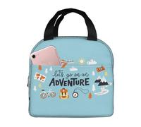 VOSERY Sac à déjeuner, sac à déjeuner pour femme, homme et adulte, sac isotherme Let's Go on an Adventure Sac à déjeuner isotherme, étanche, réutilisable, grande capacité pour le travail, le bureau