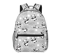 VOSERY Sac à dos pour homme et femme, sac à dos pour ordinateur portable, sac à dos pour articles personnels, sacs à dos pandas entre nuages et étoiles pour voyage, week-end, travail, sac à dos