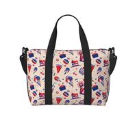 VOSERY Sac de voyage drapeau américain imprimé aliment sac de week-end sac à main femme accessoires de voyage sport sac de gym pour homme sac de nuit sac de voyage personnel