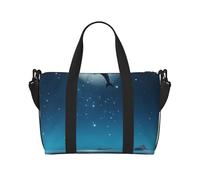 VOSERY Sac de voyage, Night Sky Moon Dolphin Weekender Bag Carry On Duffle Bags for Women Travel Essentials Sport Gym Bag for Men, Overnight Bag Bagages Bag Personal Item Bag
