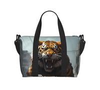VOSERY Sac de voyage, Ruins Tiger Warrior Weekender Bag Carry On Duffle Bags pour femme, accessoires de voyage, sport, sac de gym pour homme, sac de nuit, sac à bagages, objets personnels