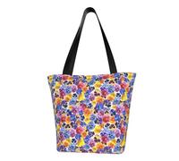 VOSERY Sac fourre-tout pour femme, sac fourre-tout avec fermeture éclair et poches intérieures, sac à main esthétique avec pensée tricolore