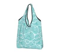 VOSERY Sacs d'épicerie réutilisables avec poignées - Turquoise - Surface d'eau de mer, noir, 2 PCS