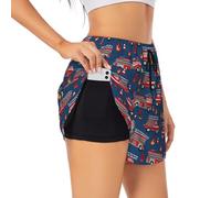 VOSERY Short de course pour femme, camion de pompiers 1 taille haute, short d'entraînement athlétique pour femme, noir, Taille XL