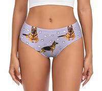 VOSERY Sous-vêtements pour femme - Berger allemand Amour No Show Sous-vêtements sans couture pour femme Culotte bikini, noir, XX-Large
