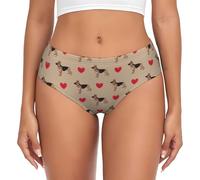 VOSERY Sous-vêtements pour femme - Mignon berger allemand Amour No Show Sous-vêtements sans couture pour femme Culotte bikini, noir, Medium