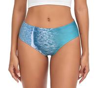 VOSERY Sous-vêtements pour femme - Waves and Boats on the Beach No Show Seamless Women Underwear Slips Ladies Culottes Bikini, noir, 3X-Large