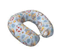 VOSERY Summer Time with Old Man Oreiller de voyage en mousse à mémoire de forme confortable en forme de U, oreiller de voyage pour dormir, voyage en avion, voiture, maison, bureau