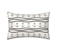 VOSERY Taie d'oreiller en satin pour cheveux et peau, ancres et cordes, taies d'oreiller en satin avec fermeture éclair, 50,8 x 76,2 cm, semblables aux housses de coussin en soie