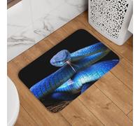 VOSERY Tapis de bain antidérapant lavable 61 x 40,6 cm, doux et absorbant pour sol de salle de bain, baignoire et douche Bleu vipère