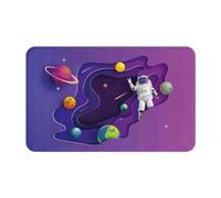 VOSERY Tapis de bain astronaute en mission dans l'espace extra-atmosphérique - Doux, absorbant, antidérapant, lavable en machine - 76,2 x 50,8 cm