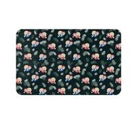 VOSERY Tapis de bain doux absorbant et antidérapant lavable en machine Motif bébé paresseux sur boule de Noël 76,2 x 50,8 cm