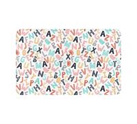 VOSERY Tapis de salle de bain 76,2 x 50,8 cm, doux, absorbant, antidérapant, lavable en machine, alphabet scandinave 1