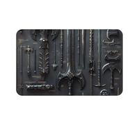 VOSERY Tapis de salle de bain 76,2 x 50,8 cm - Doux, absorbant, antidérapant, lavable en machine - Motif armes médiévales fantaisie pour salle de bain