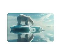 VOSERY Tapis de salle de bain 76,2 x 50,8 cm - Doux, absorbant, antidérapant, lavable en machine, motif ours polaire sur iceberg
