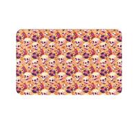 VOSERY Tapis de salle de bain 76,2 x 50,8 cm, doux, absorbant, antidérapant, lavable en machine, motif tête de mort