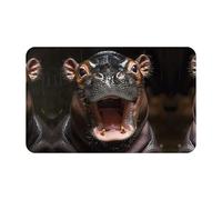 VOSERY Tapis de salle de bain 76,2 x 50,8 cm - Doux et absorbant - Antidérapant - Lavable en machine - Motif hippopotame - Pour salle de bain