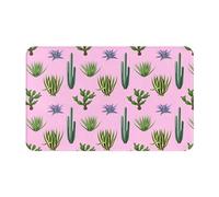 VOSERY Tapis de salle de bain à l'aloe vera, doux, absorbant, antidérapant, lavable en machine, motif cactus 76,2 x 50,8 cm