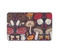 VOSERY Tapis de salle de bain champignon sauvage forêt 76,2 x 50,8 cm - Tapis de bain doux, absorbant, antidérapant, lavable en machine pour salle de bain
