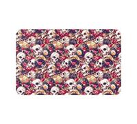 VOSERY Tapis de salle de bain d'artiste de crâne 76,2 x 50,8 cm, doux, absorbant, antidérapant, lavable en machine, pour salle de bain