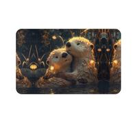 VOSERY Tapis de salle de bain doux, absorbant, antidérapant, lavable en machine, adorable paire de tapis de bain motif loutre pour salle de bain, 76,2 x 50,8 cm