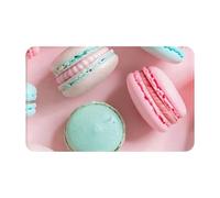 VOSERY Tapis de salle de bain doux, absorbant, antidérapant, lavable en machine, macarons pastel, 76,2 x 50,8 cm