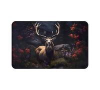 VOSERY Tapis de salle de bain doux, absorbant, antidérapant, lavable en machine, motif cerf royal dans la forêt, 76,2 x 50,8 cm