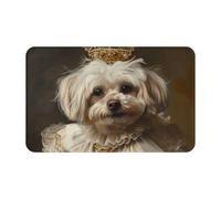 VOSERY Tapis de salle de bain doux, absorbant, antidérapant, lavable en machine, motif chien royal en tenue royale, 76,2 x 50,8 cm