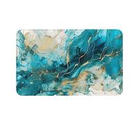 VOSERY Tapis de salle de bain doux, absorbant, antidérapant, lavable en machine, motif courants océaniques abstraits, pour salle de bain, 76,2 x 50,8 cm