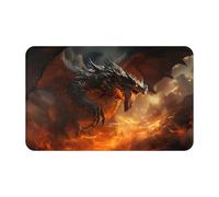 VOSERY Tapis de salle de bain doux, absorbant, antidérapant, lavable en machine, motif dragon du chaos ardent 76,2 x 50,8 cm