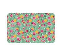 VOSERY Tapis de salle de bain doux absorbant antidérapant, lavable en machine, motif feuilles de pamplemousse, 76,2 x 50,8 cm