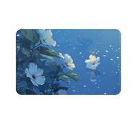 VOSERY Tapis de salle de bain doux, absorbant, antidérapant, lavable en machine, motif fleurs d'hibiscus pour salle de bain, 76,2 x 50,8 cm