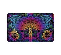 VOSERY Tapis de salle de bain doux, absorbant, antidérapant, lavable en machine, motif mandalas indiens, libellule, 76,2 x 50,8 cm