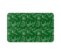 VOSERY Tapis de salle de bain doux, absorbant, antidérapant, lavable en machine, motif mathématique, vert, 76,2 x 50,8 cm