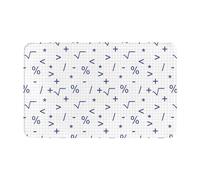 VOSERY Tapis de salle de bain doux absorbant antidérapant, lavable en machine, motif symbole mathématique, 76,2 x 50,8 cm
