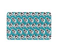 VOSERY Tapis de salle de bain doux, absorbant, antidérapant, lavable en machine, motif vache anima, bleu, 76,2 x 50,8 cm